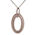 Dazzling Sterling Silver With Brushed Rhodium Overlay Pendant. The Pendant Contains A Hook With .002Ct X 16 Round Clear Stones With An Oval Shaped Piece Hanging With A Border On The Inner Part Of The Pendant