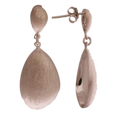 Stylish Sterling Silver With Brushed Rhodium Overlay Double Oval Shaped Hanging Earrings. The Earrings Hang Approximately 25Mm From The Ear. These Earrings Are Sure To Add Flair To Your Evening Wardrobe.