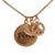 Dainty Sterling Silver With 14K Yellow Gold Necklace. The Necklace Contains A Round Peace Disc And A Brushed Flying Bird And Peace Charms Hanging. The Peace Charm Contains .002Ct X 11 Round Clear Stones. Th