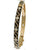 Designer Inspired Brass With A 14K Gold Overlay And Black Enamel Bangle. Beautiful Swirl Design Throughout Bangle. Matching Ring Available.