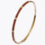 Designer Inspired Brass With A 14K Gold Overlay And Brown Enamel Bangle. Round Cubic Zirconia'S Throughout Bangle. Matching Ring Available. Rhodium Plated To Prevent Tarnishing.