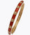 Designer Inspired Brass With A 14K Gold Overlay And Red Enamel Bangle. Beautiful Butterfly Design Throughout Bangle. Matching Ring Available.