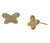 Designer Inspired Sterling Silver With A 14K Gold Overlay Earrings. Adorable Mini Cream Enamel Butterflies In Each Ear.