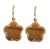 Designer Inspired Sterling Silver With A 14K Gold Overlay Drop Earrings. Beautiful Enamel Tigers Eye Clovers On Each Ear.