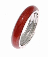 Designer Inspired Sterling Silver With Rhodium Overlay Dark Brown Enamel Ring