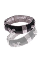 Beautiful Designer Inspired Sterling Silver And Black Enamel Ring. Crisscross Design Throughout Ring. Rhodium Plated To Prevent Tarnishing.