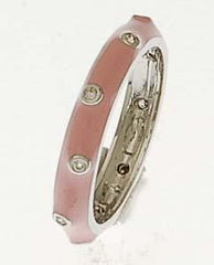 Adorable Sterling Silver With And Pink Enamel Designer Inspired Ring. Beautiful Dot Design Throughout The Ring. Rhodium Plated To Prevent Tarnishing.