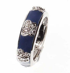 Beautiful Brass With A Rhodium Overlay And Navy Blue Enamel Butterfly Ring. Ring Can Be Worn Alone Or Paired With Fashion Colors. Rhodium Plated To Prevent Tarnishing.