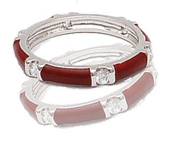 Beautiful Designer Inspired Sterling Silver And Brown Enamel Ring. Ring Can Be Worn Alone Or Paired With Fashion Colors. Rhodium Plated To Prevent Tarnishing.