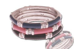 Beautiful Designer Inspired Sterling Silver And Blue Enamel Ring. Ring Can Be Worn Alone Or Paired With Fashion Colors. Rhodium Plated To Prevent Tarnishing.
