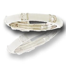 Beautiful Designer Inspired Sterling Silver With White Enamel Ring. Ring Can Be Worn Alone Or Paired With Fashion Colors. Rhodium Plated To Prevent Tarnishing.