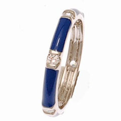 Beautiful Designer Inspired Dark Blue Enamel And Brass Ring. Ring Can Be Worn Alone Or Paired With Fashion Colors. Rhodium Plated To Prevent Tarnishing.