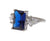 Stunning Sterling Silver Blue Sapphire Color Emerald Stone Cocktail Ring. Ring Is Rhodium Plated To Prevent Tarnishing.