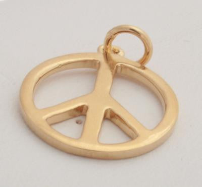 Classic Sterling Silver With A 14K Gold Overlay Peace Pendant.Comes With A 16 Inch Chain