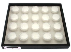 Black Grid Faux Leather S 20 Gem Jar Tray 1''H