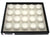 Black Grid Faux Leather S 20 Gem Jar Tray 1''H