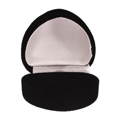 1 Dozen Small Black Velvet Heart Shaped Ring Box