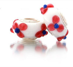 Create Your Own Designer Inspired Original Kali Bracelet With These Adorable Red White And Blue Sterling Silver Flower Kali Beads Sterling Silver Is Rhodium Plated To Prevent Tarnishing.