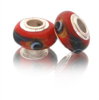 Create Your Own Designer Inspired Original Kali Bracelet With These Adorable Red And Sterling Silver Circle Design Kali Beads Sterling Silver Is Rhodium Plated To Prevent Tarnishing.