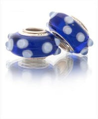 Create Your Own Designer Inspired Original Kali Bracelet With These Adorable Dark Blue And White Dot Design Sterling Silver Kali Beads Sterling Silver Is Rhodium Plated To Prevent Tarnishing.