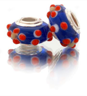 Create Your Own Designer Inspired Original Kali Bracelet With These Adorable Red, White And Blue Dot Design Sterling Silver Kali Beads Sterling Silver Is Rhodium Plated To Prevent Tarnishing.
