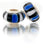 Create Your Own Original Designer Inspired Kali Bracelet With These Adorable Black, White And Blue Striped Sterling Silver Kali Beads Sterling Silver Is Rhodium Plated To Prevent Tarnishing.