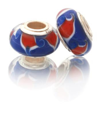 Create Your Own Designer Inspired Original Kali Bracelet With These Adorable Red, White And Blue Swirl Design Sterling Silver Kali Beads Sterling Silver Is Rhodium Plated To Prevent Tarnishing.