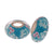 Designer Inspired Sterling Silver Core Light Blue Kali Bead With Light Blue And Pink Flower Design Throughout. Add This Kali Bead To Enhance Your Kali Bracelet.