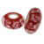 Designer Inspired Sterling Silver Core Red Kali Bead With Light Pink Flowers Throughout. Add This Bead To Enhance Your Kali Bracelet.