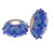 Designer Inspired Sterling Silver Core Blue Kali Bead Dark Blue Kali Bead With Light Blue Flower Design And Raised Circle Dot Design. Add This Bead To Enhance Your Kali Bracelet.