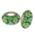 Designer Inspired Sterling Silver Core Green Kali Bead With Light Green And Light Blue Flower Design. Add This Bead To Your Own Kali Bracelet.