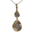 Dainty 14K Yellow Gold Small Teardrop At The Top With A Larger Teardrop At The Bottom With Indentation In Both Teardrops With Diamonds In The Middle