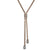Stunning Sterling Silver With Rose Gold Overlay Necklace With Dangling Center With Cz Lines In The Middle And Cz Balls At The Bottom