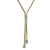 Stunning Sterling Silver With Yellow Gold Overlay Necklace With Dangling Center With Cz Lines In The Middle And Cz Balls At The Bottom