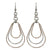 Stunning Sterling Silver Teardrop Dangling Earrings 2 Rose Gold Teardrop And The Middle Is Silver With Fish Hook Post