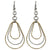 Stunning Sterling Silver Teardrop Dangling Earrings 2 Yellow Gold Teardrop And The Middle Is Silver With Fish Hook Post