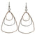 Stunning Sterling Silver Dangling Triangle Shape Earrings With Rose Gold And Rhodium Overlay