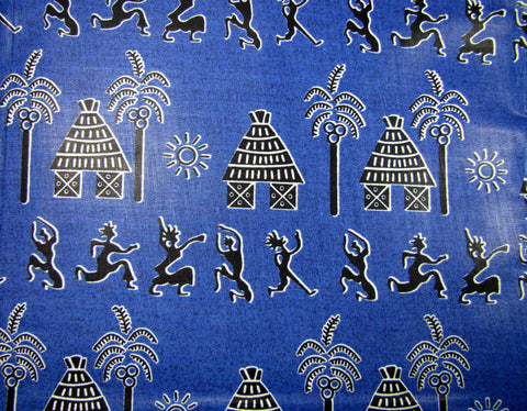 African Blue/Black Motif