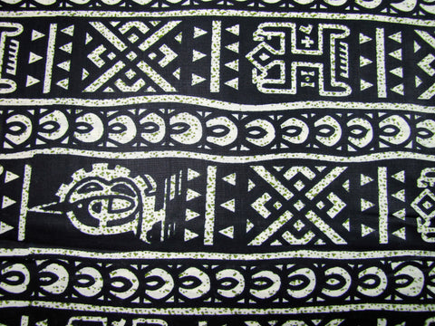 African Geometric Stripe Black and White