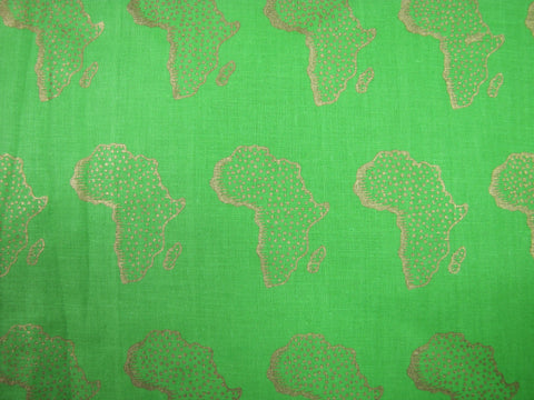 African Green/Metallic Africa Print