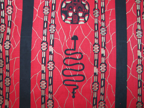 African Red/Black Geo Metallic Print
