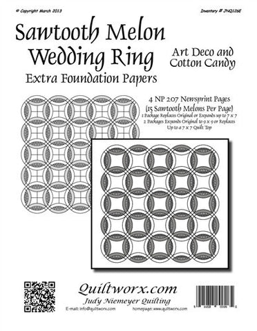 Sawtooth Melon Wedding Ring Extra Foundation Papers Art Deco & Cotton Candy