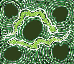 Snake & Water Lily Green