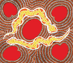 Snake & Water Lily Red